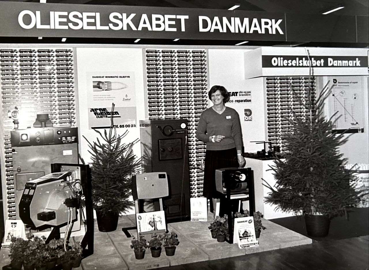Grundaren Rose-Marie Nielsen på en mässa på sjuttiotalet