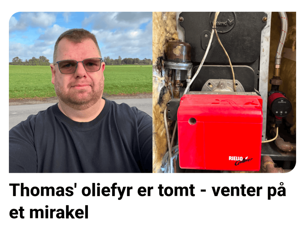 Oljepanna med Riello-brännare. Skärmdump, TV2 Øst