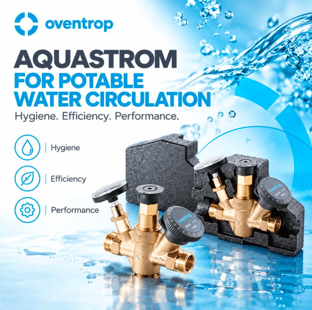 Oventrop Aquastrom-ventiler för cirkulation av tappvarmvatten